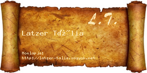 Latzer Tália névjegykártya